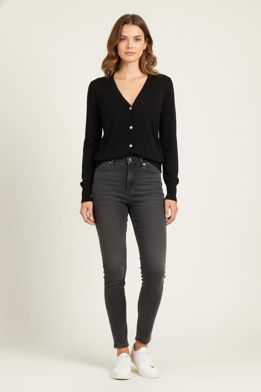 Cardigan Noir - Taille S/36 de la marque La Fée Maraboutée | PARAD82413 - Vendu par Paradigme - Image 1