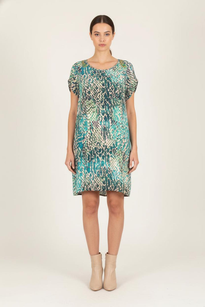 Robe Courte Verte et Beige - Taille M/38 de la marque One Step | PARAD82425 - Vendu par Paradigme - Image 1
