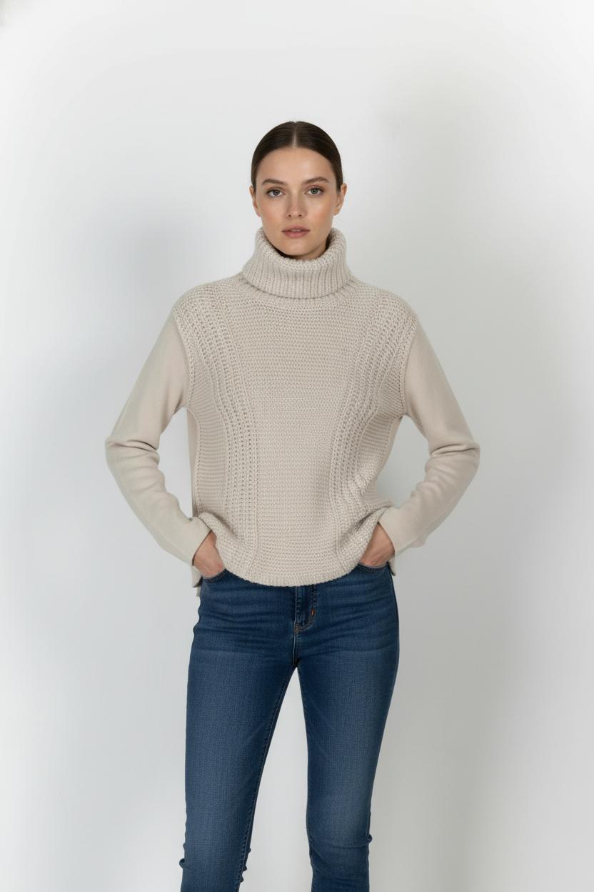 Pull Col Roulé Beige - Taille S/36 de la marque Paul & Joe | PARAD82433 - Vendu par Paradigme - Image 1