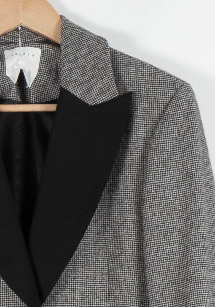 Veste Grise et Noire - Taille M/38 de la marque Sandro | PARAD82440 - Vendu par Paradigme - Image 3