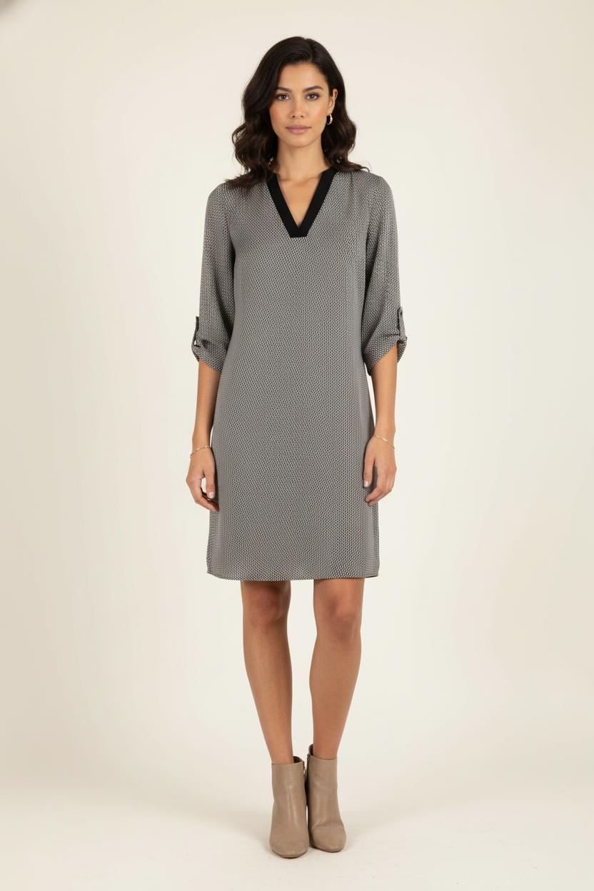 Robe Droite Noire et Blanche - Taille XS/34 de la marque One Step | PARAD82470 - Vendu par Paradigme - Image 1