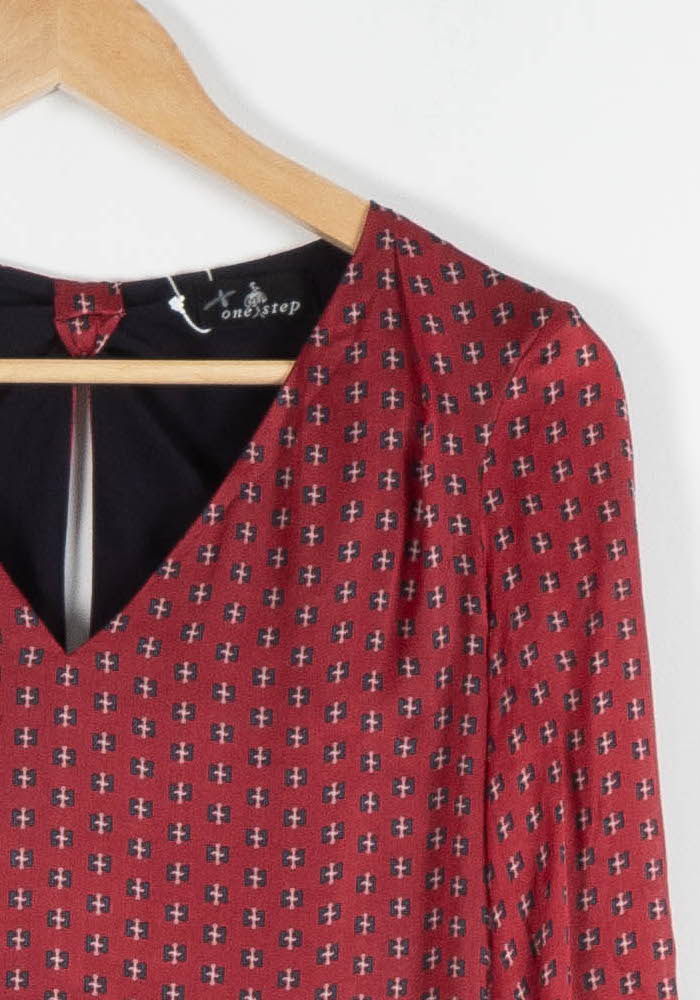 Robe Droite Rouge et Noir - Taille XS/34 de la marque One Step | PARAD82473 - Vendu par Paradigme - Image 3