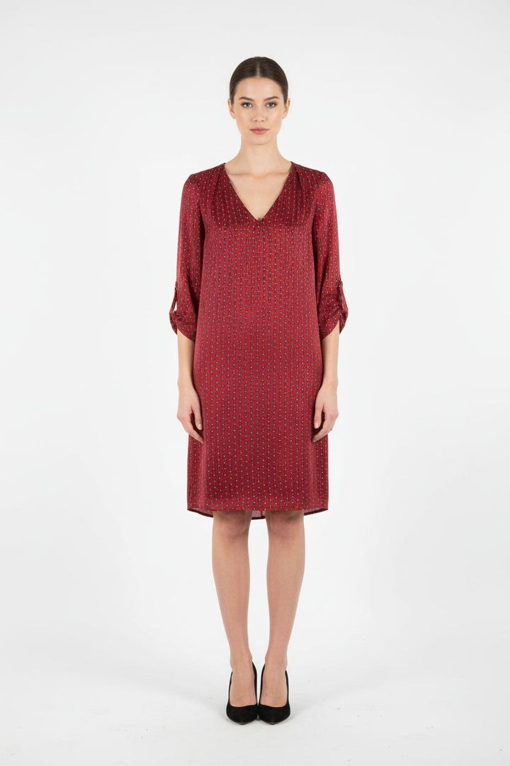 Robe Droite Rouge et Noir - Taille XS/34 de la marque One Step | PARAD82473 - Vendu par Paradigme - Image 1