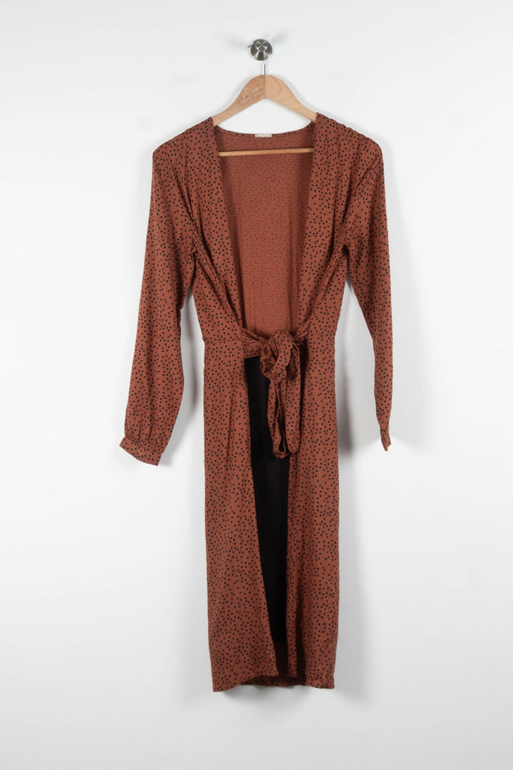 Robe Longue Marron à Pois Noirs - Taille XS/34 de la marque Karl Marc John | PARAD82479 - Vendu par Paradigme - Image 2