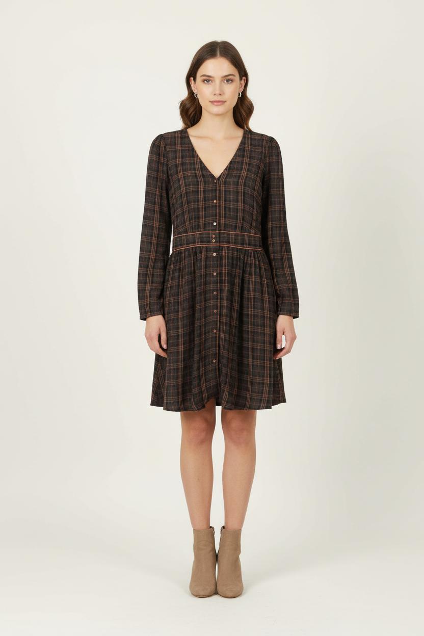 Robe Chemise Marron et Noir - Taille XS/34 de la marque Karl Marc John | PARAD82481 - Vendu par Paradigme - Image 1