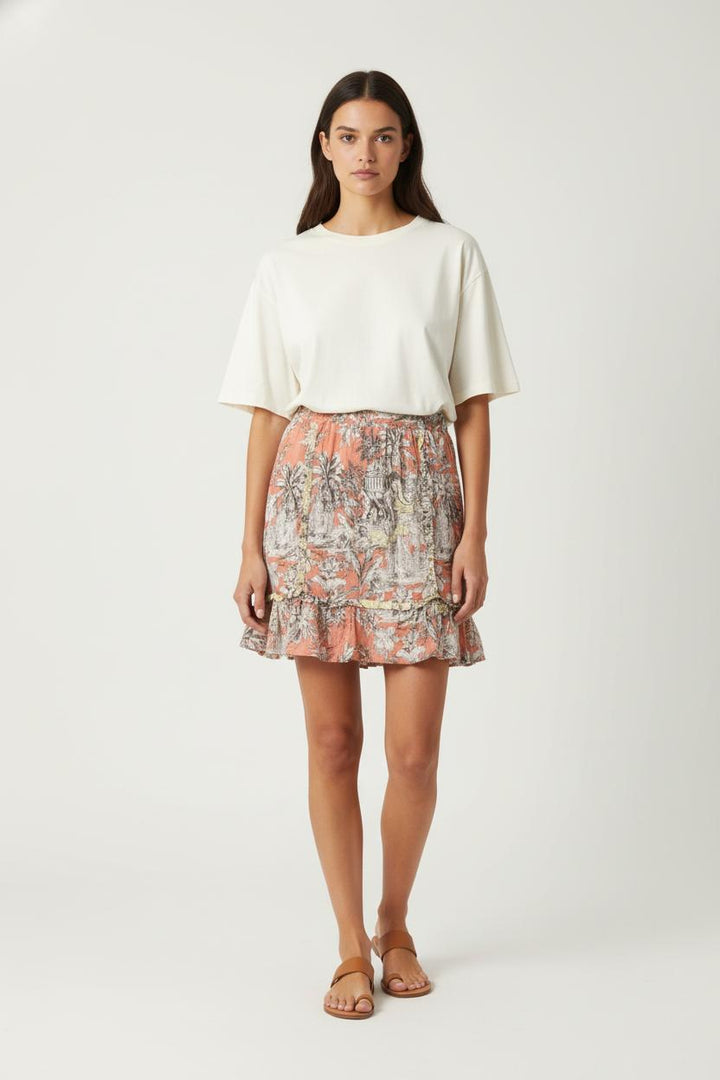Jupe Volantée Rose et Gris - Taille M/38 de la marque Imprevu | PARAD82483 - Vendu par Paradigme - Image 1
