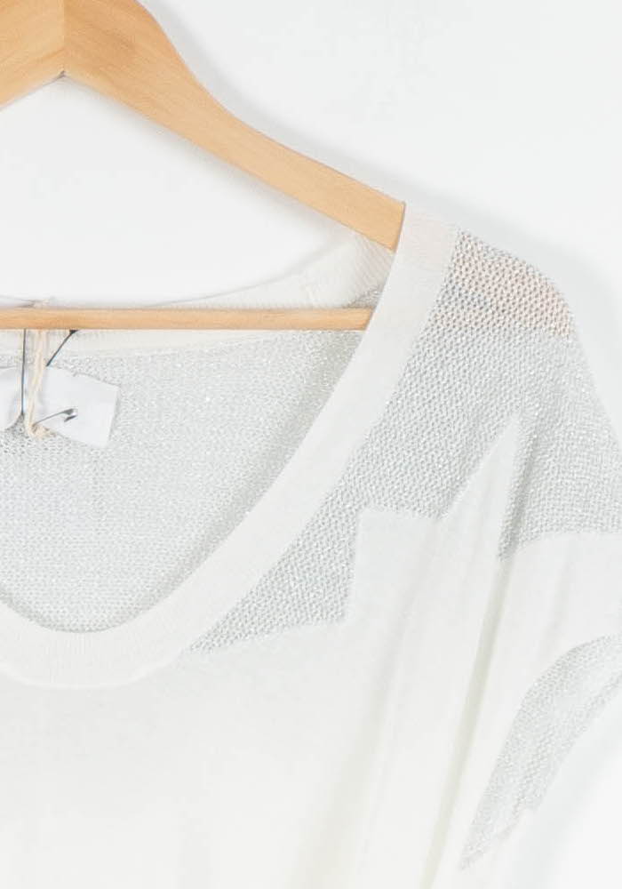 Robe Midi Blanche et Argentée - Taille M/38 de la marque Zadig&Voltaire | PARAD82485 - Vendu par Paradigme - Image 3