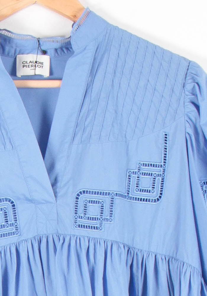 Robe Courte Bleue - Taille XS/34 de la marque Claudie Pierlot | PARAD82501 - Vendu par Paradigme - Image 3