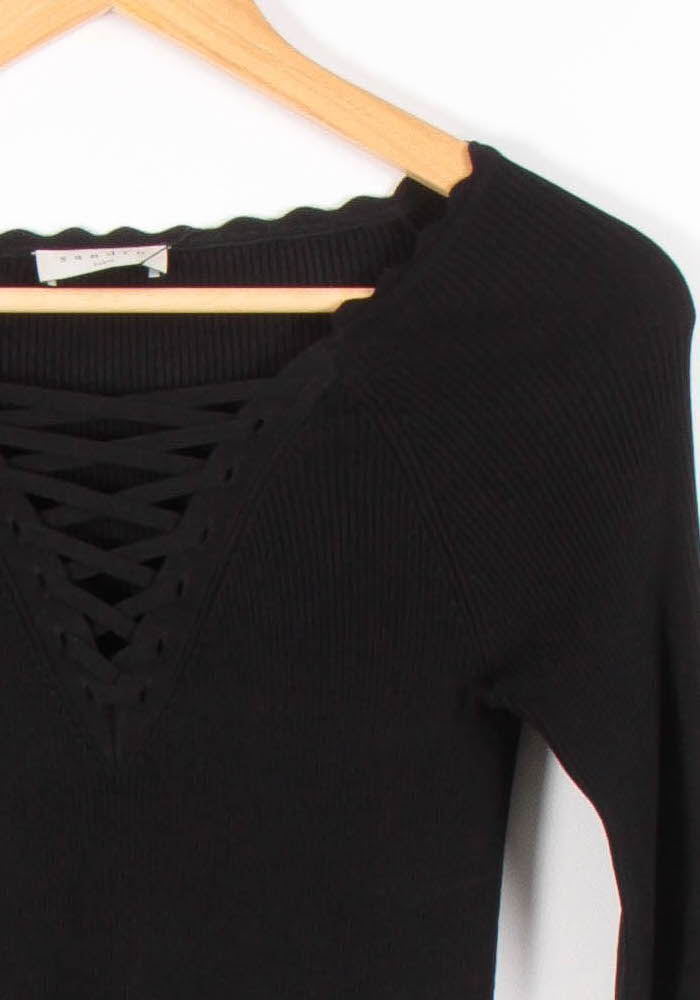 Pull Noir - Taille S/36 de la marque Sandro | PARAD82505 - Vendu par Paradigme - Image 3
