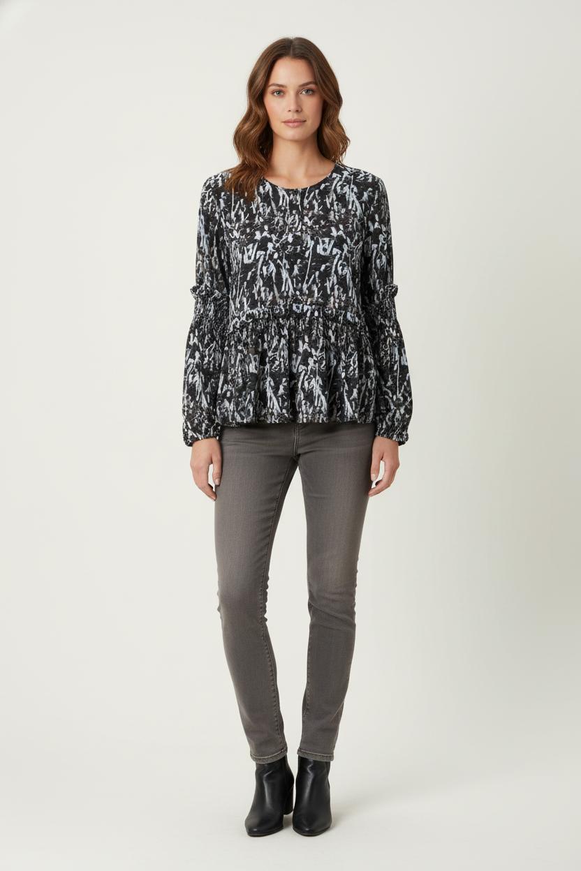 Blouse Noire et Blanche - Taille L/40 de la marque Heimstone | PARAD82509 - Vendu par Paradigme - Image 1