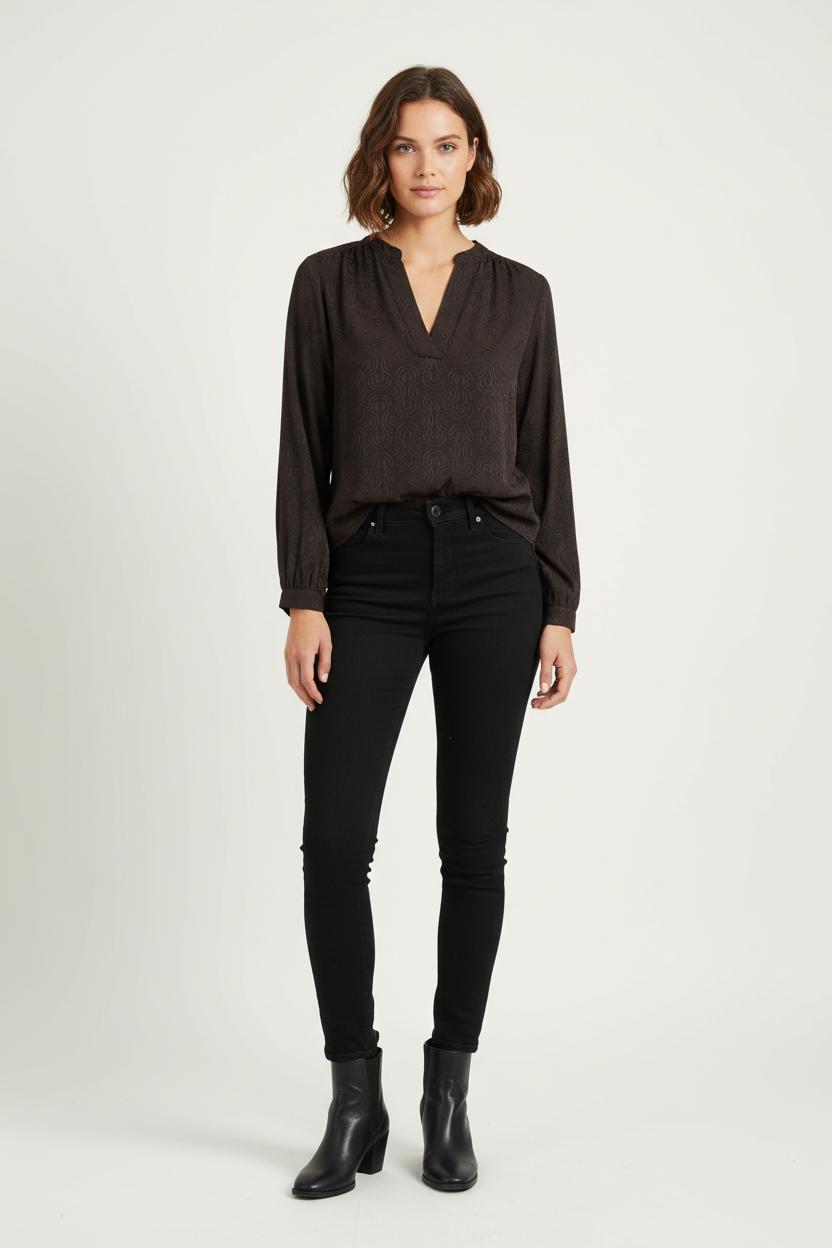 Blouse Marron - Taille M/38 de la marque La Fée Maraboutée | PARAD82513 - Vendu par Paradigme - Image 1