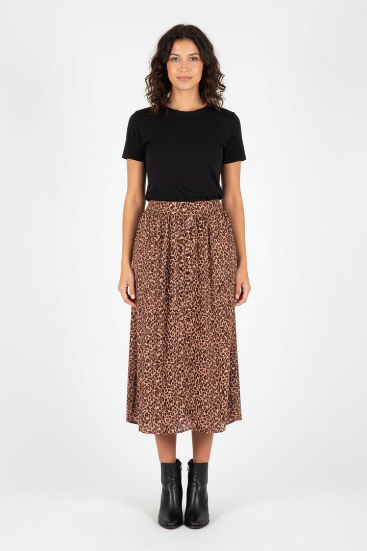 Jupe Midi Léopard Marron et Noir - Taille M/38 de la marque Balzac Paris | PARAD82534 - Vendu par Paradigme - Image 1
