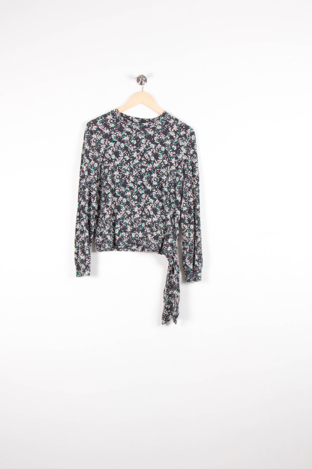 Blouse Fleurie Bleu et Blanc - Taille M/38 de la marque La Fée Maraboutée | PARAD82538 - Vendu par Paradigme - Image 2