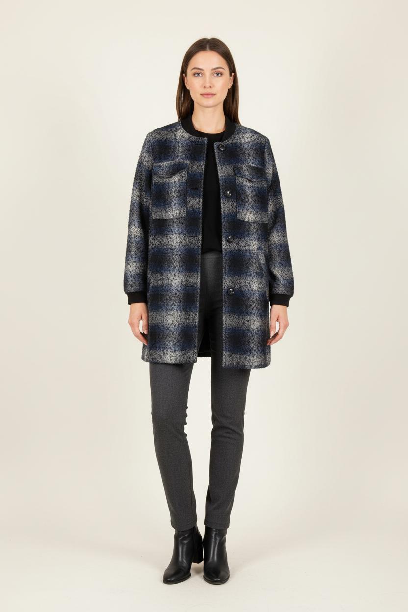 Manteau Bleu et Noir - Taille S/36 de la marque La Fée Maraboutée | PARAD82542 - Vendu par Paradigme - Image 1