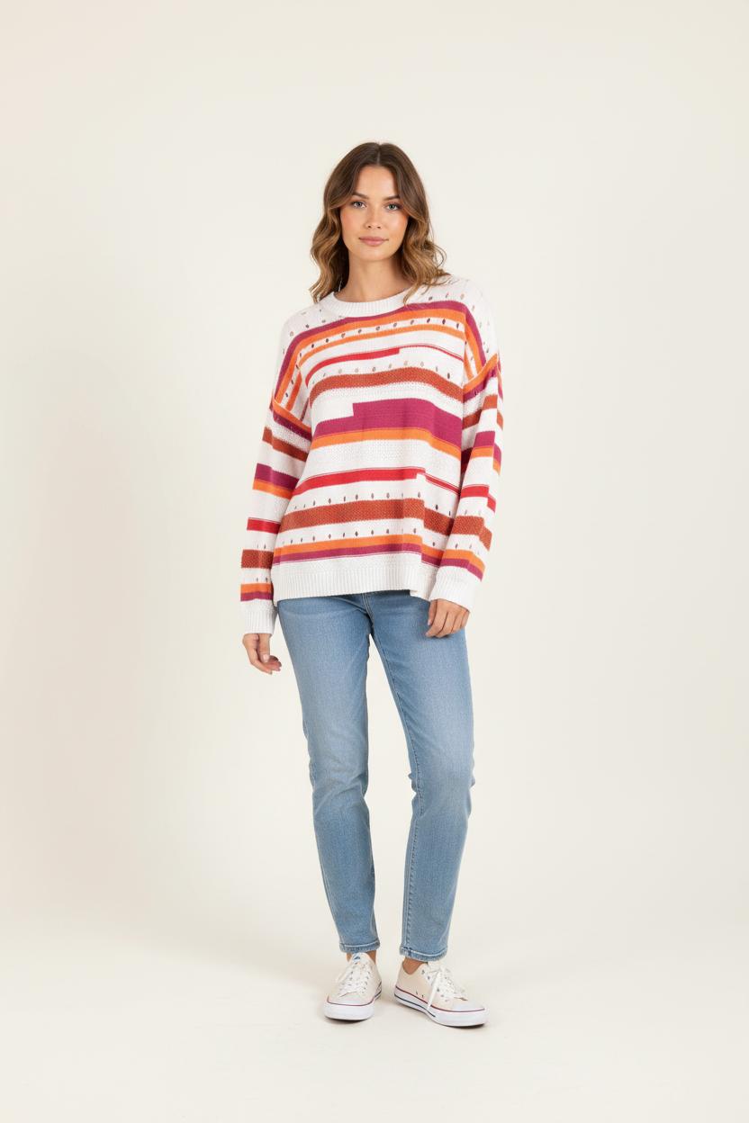Pull Multicolore - Taille M/38 de la marque La Fée Maraboutée | PARAD82545 - Vendu par Paradigme - Image 1