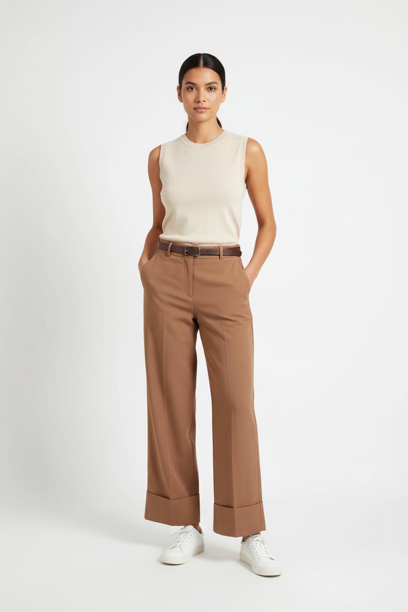 Pantalon Large Marron - Taille M/38 de la marque La Fée Maraboutée | PARAD82546 - Vendu par Paradigme - Image 1