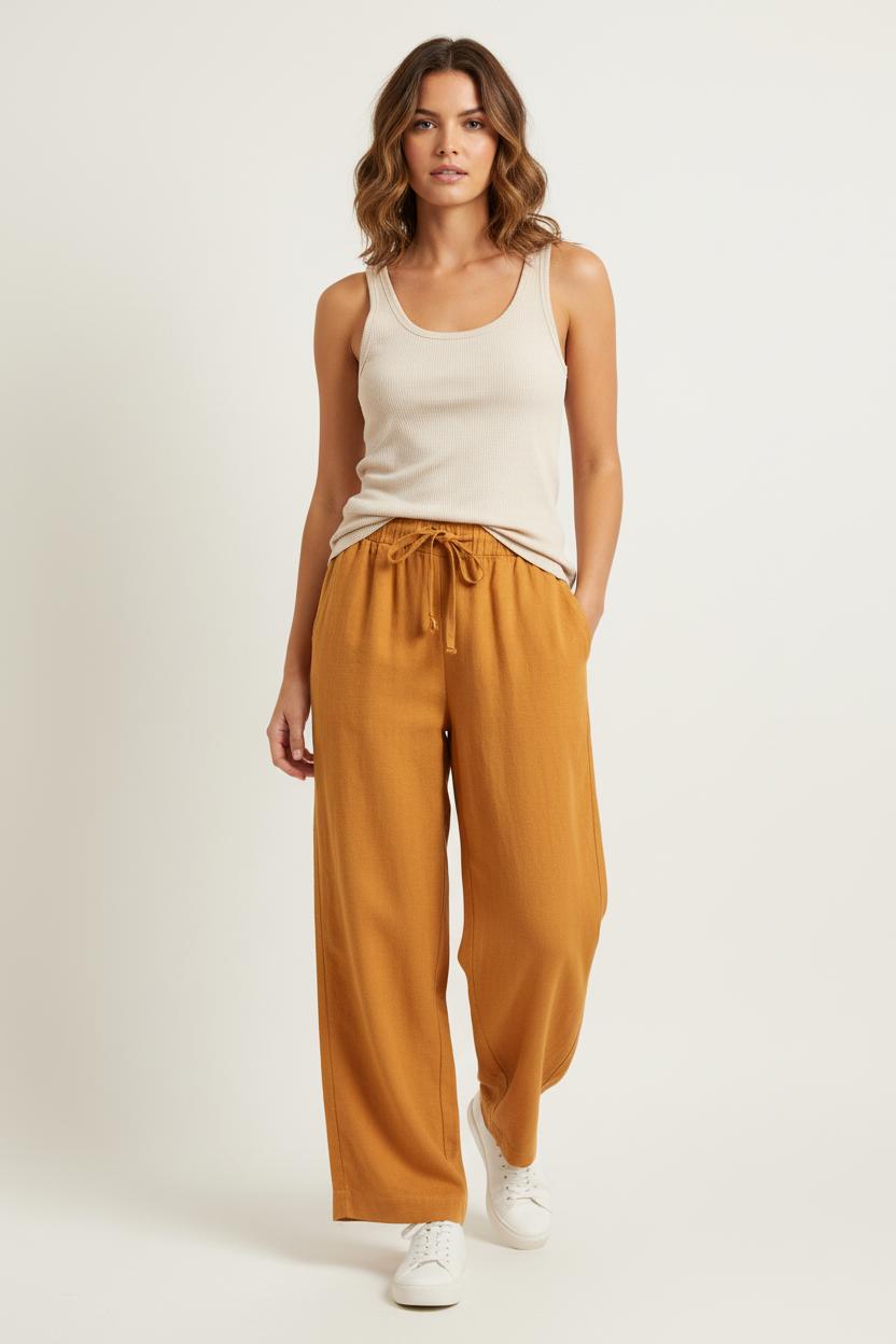 Pantalon Large Jaune - Taille L/40 de la marque La Fée Maraboutée | PARAD82548 - Vendu par Paradigme - Image 1