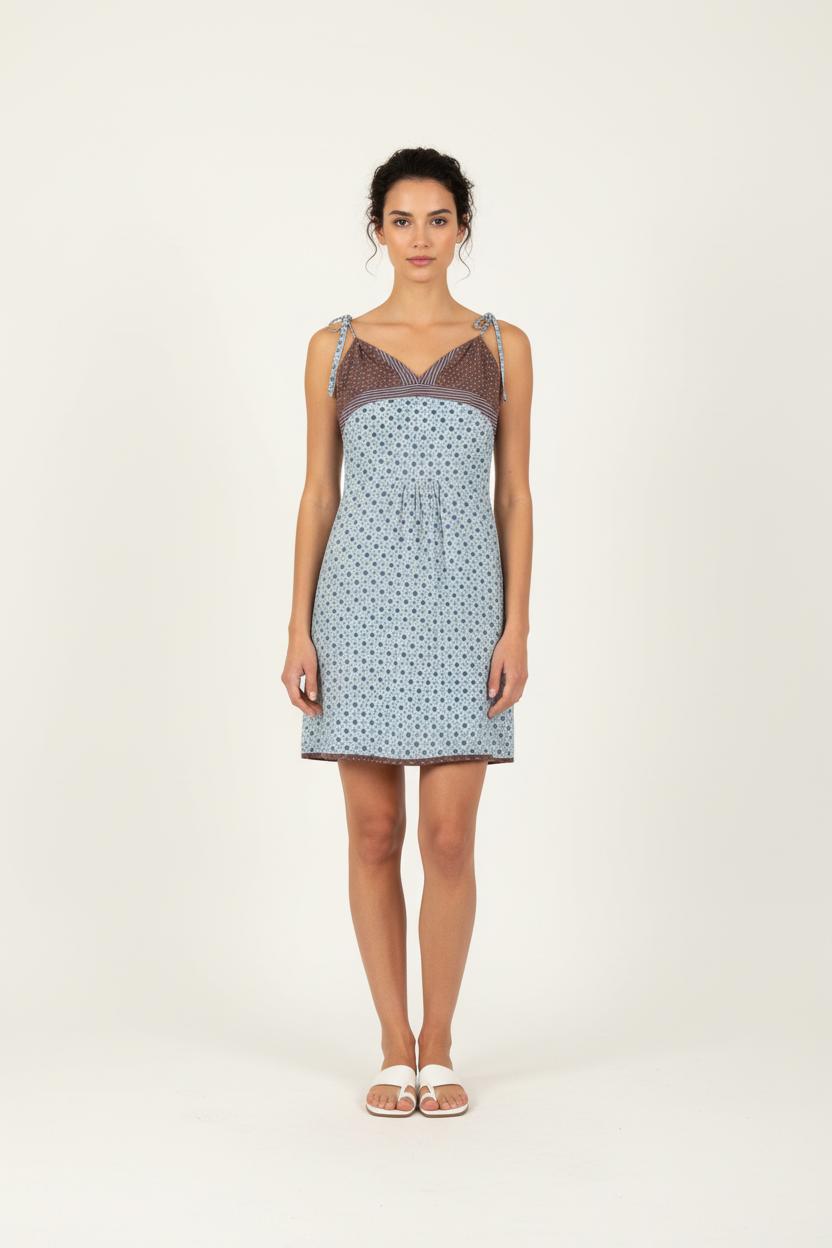 Robe Courte Bleue et Marron - Taille XL/42 de la marque One Step | PARAD82550 - Vendu par Paradigme - Image 1