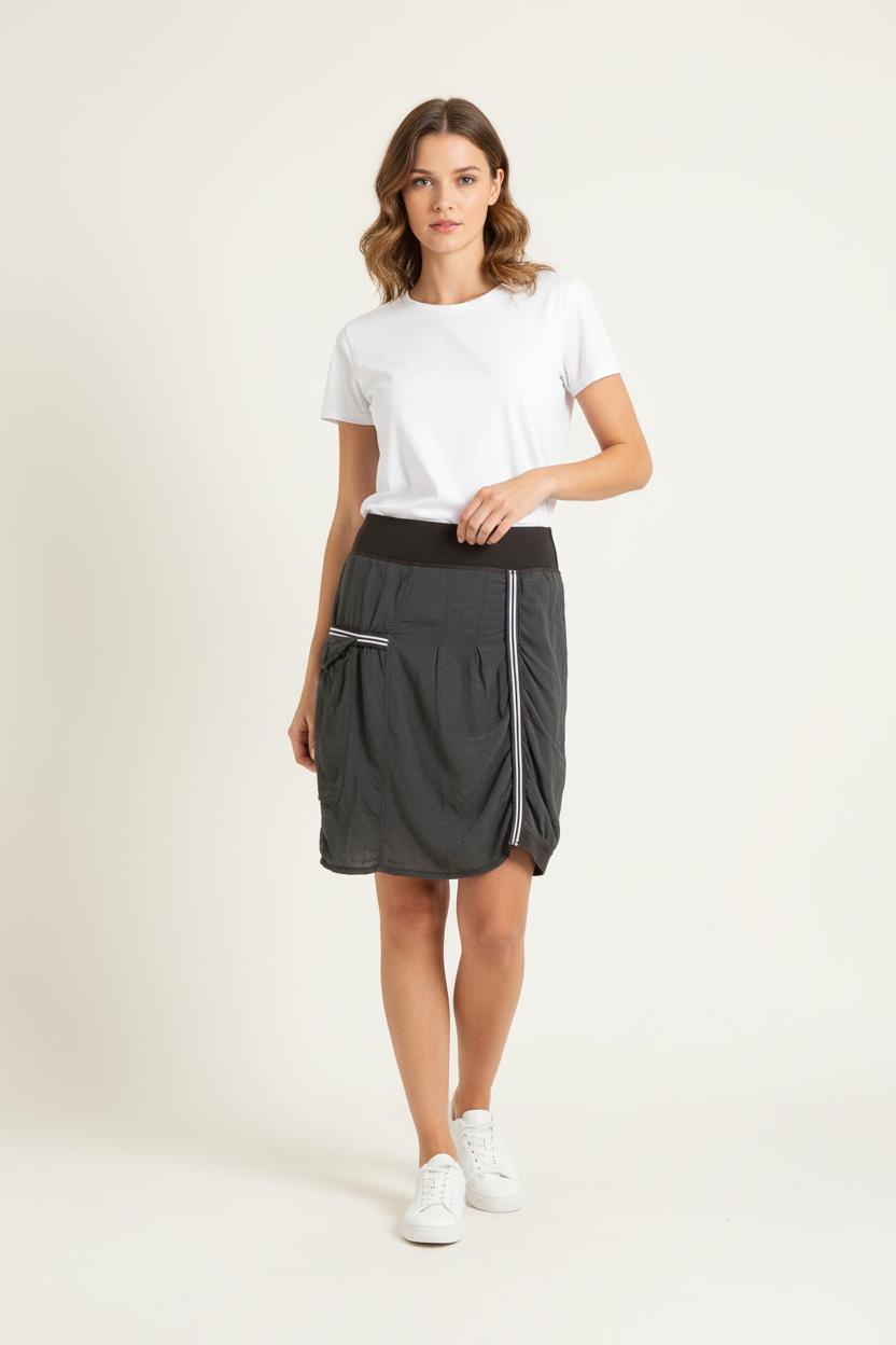 Jupe Drapée Grise - Taille XS/34 de la marque IKKS | PARAD82562 - Vendu par Paradigme - Image 1
