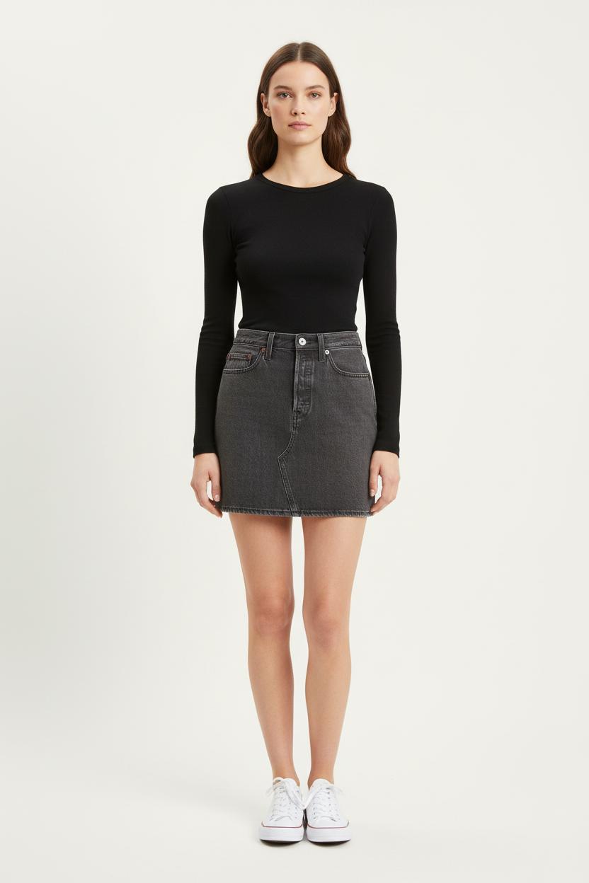 Jupe en Jean Grise - Taille S/36 de la marque Levi's | PARAD82568 - Vendu par Paradigme - Image 1