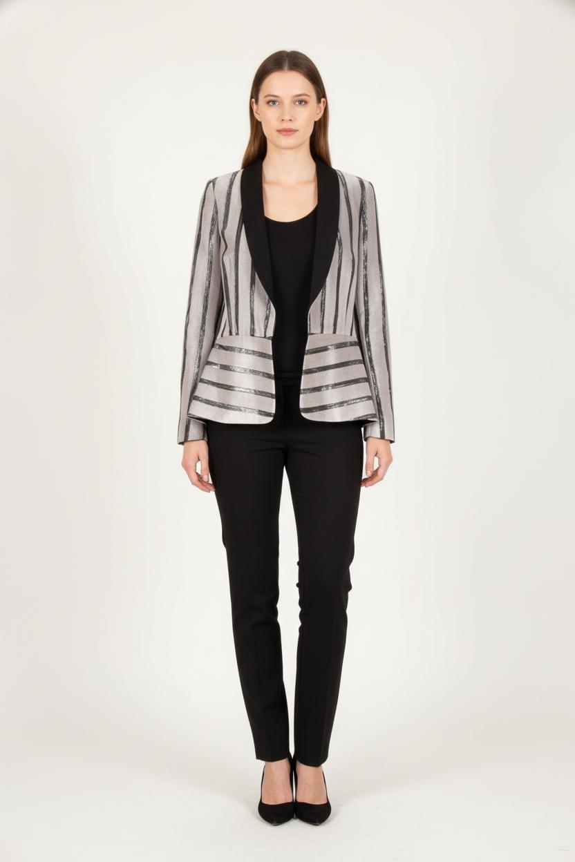 Blazer Gris et Noir - Taille S/36 de la marque IKKS | PARAD82577 - Vendu par Paradigme - Image 1