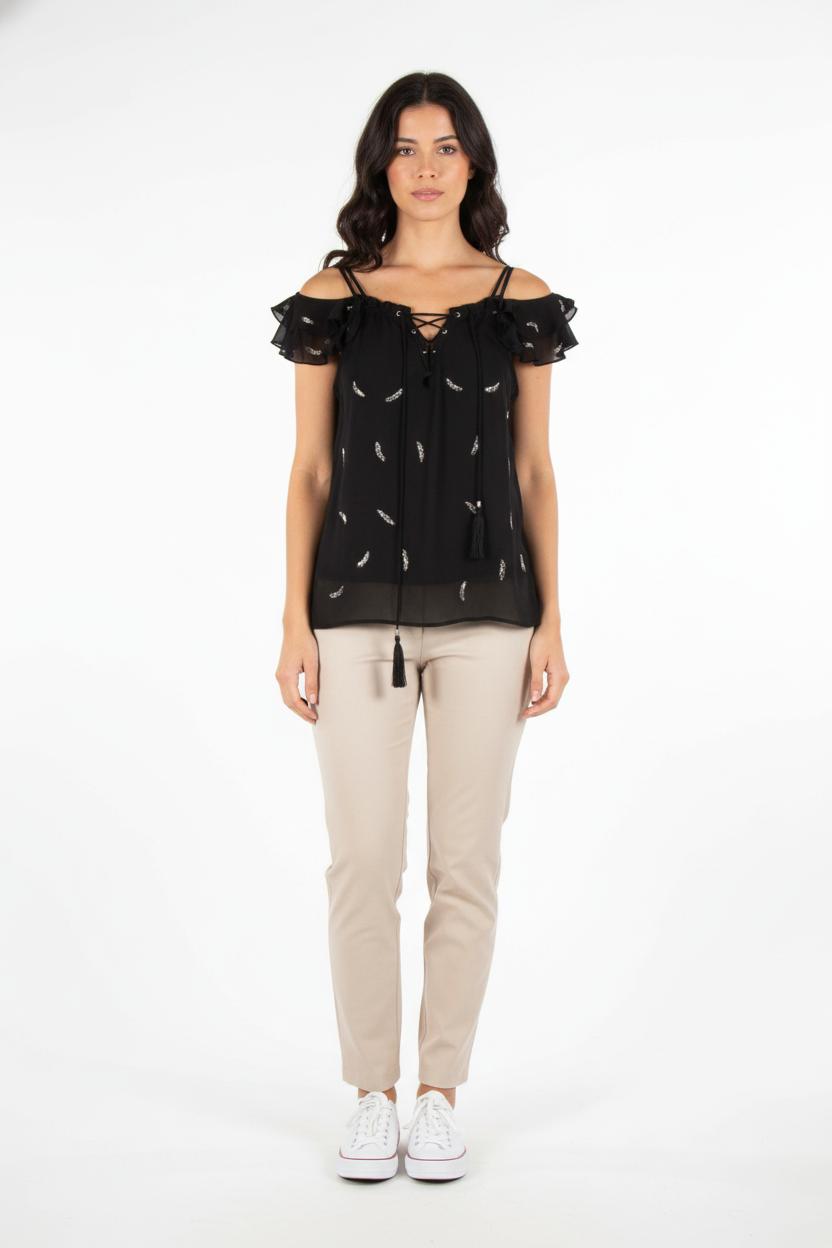 Blouse Noire - Taille S/36 de la marque The Kooples | PARAD82595 - Vendu par Paradigme - Image 1