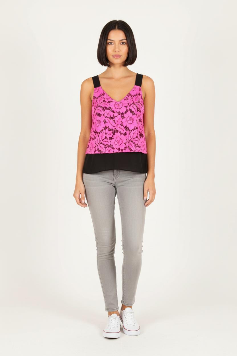 Débardeur Rose et Noir - Taille S/36 de la marque Sandro | PARAD82600 - Vendu par Paradigme - Image 1