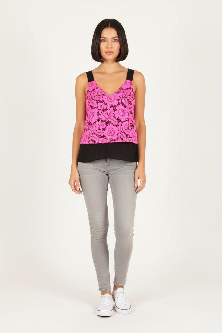 Débardeur Rose et Noir - Taille S/36 de la marque Sandro | PARAD82600 - Vendu par Paradigme - Image 1