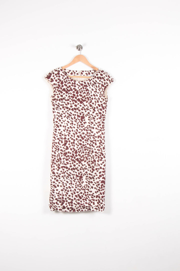 Robe Midi Blanche et Marron - Taille S/36 de la marque Max Mara | PARAD82617 - Vendu par Paradigme - Image 2