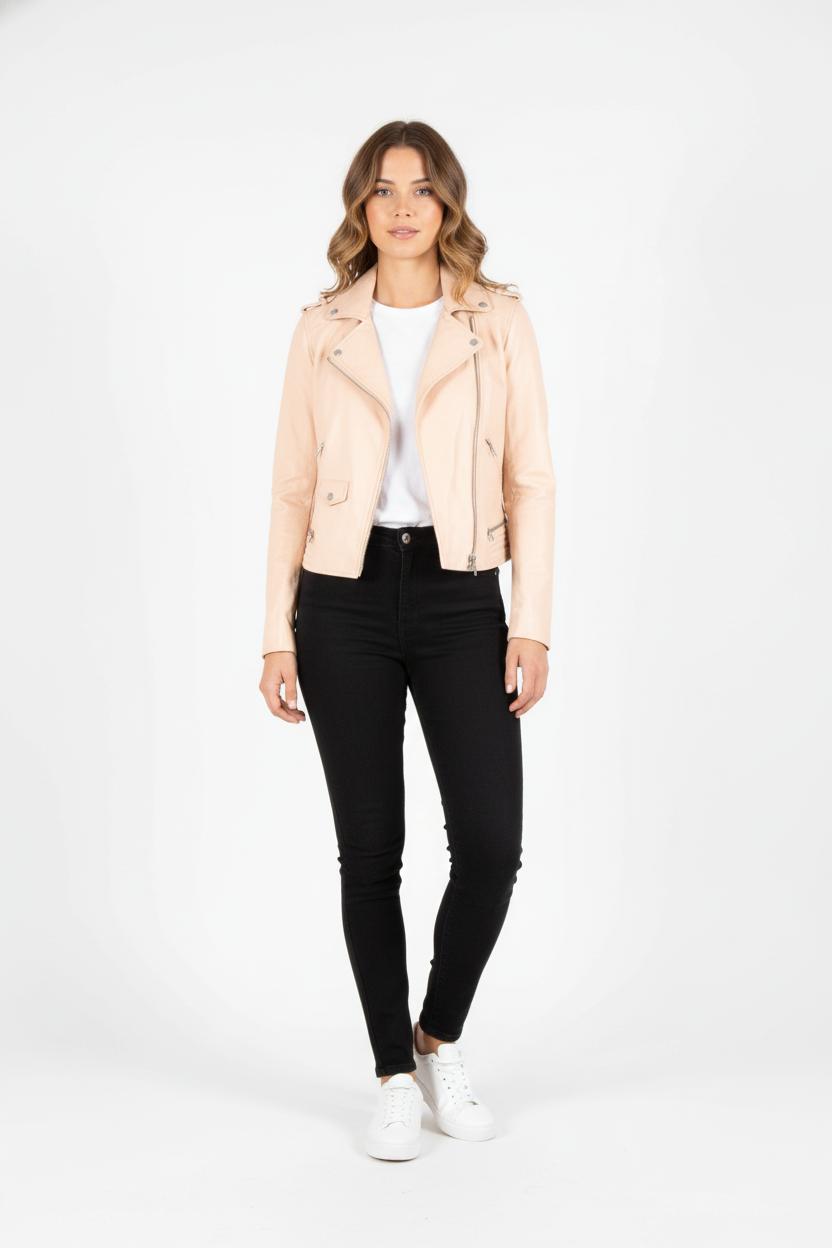 Veste Motard Rose - Taille S/36 de la marque Maje | PARAD82620 - Vendu par Paradigme - Image 1