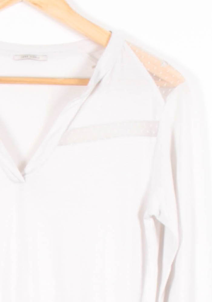 Tee-shirt Manches Longues Blanc - Taille S/36 de la marque IKKS | PARAD82629 - Vendu par Paradigme - Image 3