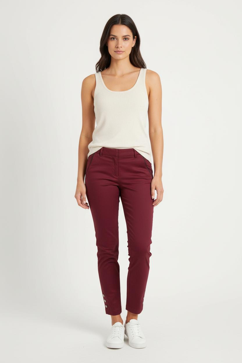 Pantalon Bordeaux - Taille XS/34 de la marque IKKS | PARAD82630 - Vendu par Paradigme - Image 1