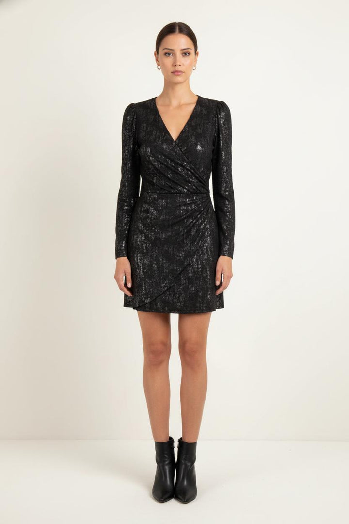 Robe Portefeuille Noire - Taille S/36 de la marque IKKS | PARAD82638 - Vendu par Paradigme - Image 1