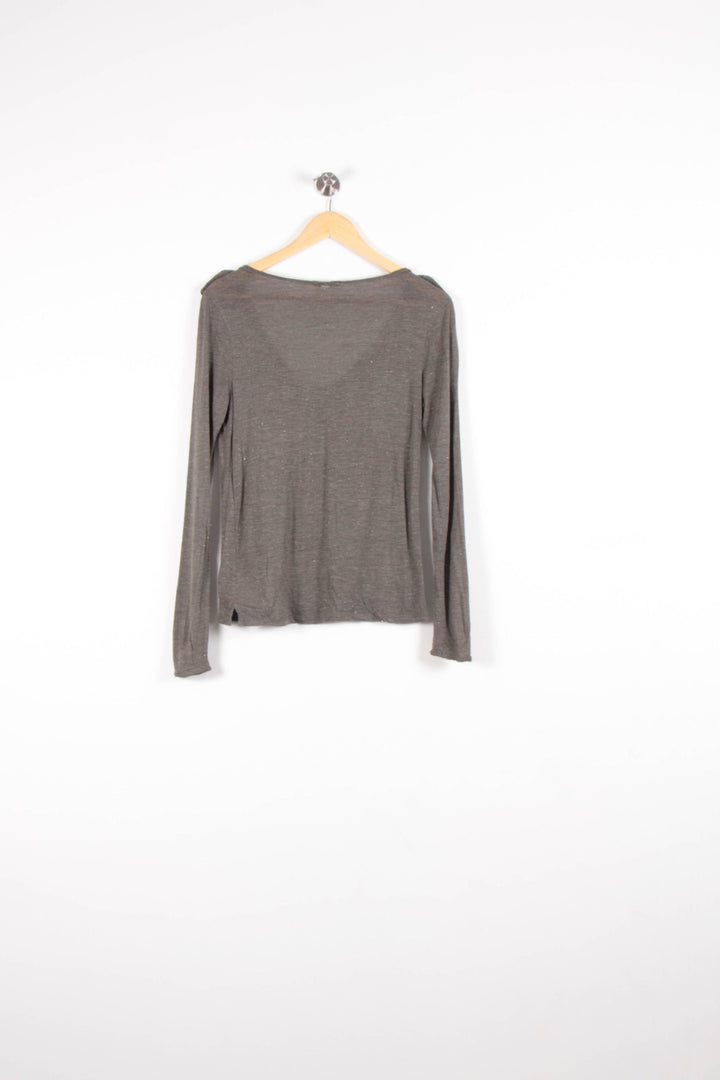 T-shirt Manches Longues Gris - Taille S/36 de la marque IKKS | PARAD82640 - Vendu par Paradigme - Image 4