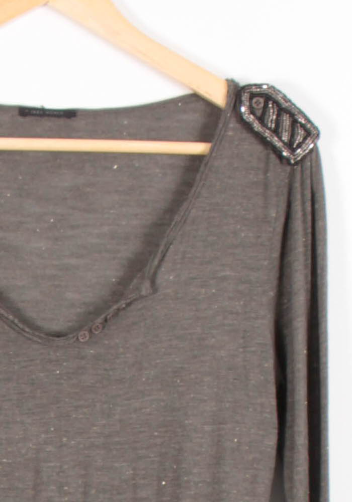 T-shirt Manches Longues Gris - Taille S/36 de la marque IKKS | PARAD82640 - Vendu par Paradigme - Image 3