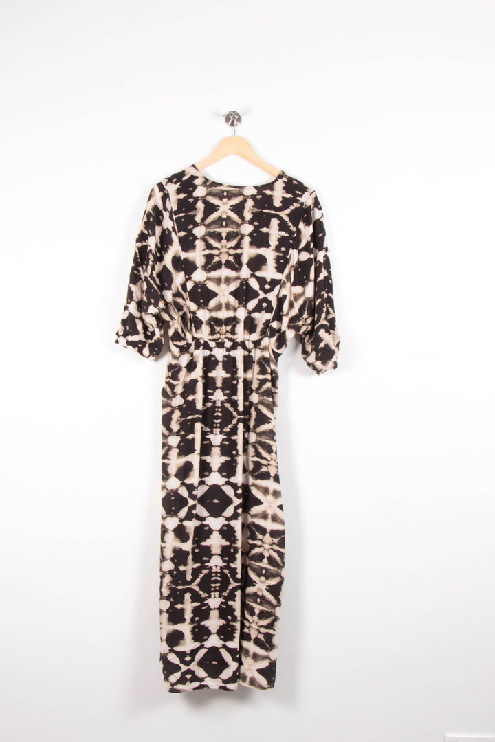 Robe Longue Noire et Beige - Taille L/40 de la marque La Fée Maraboutée | PARAD82658 - Vendu par Paradigme - Image 4