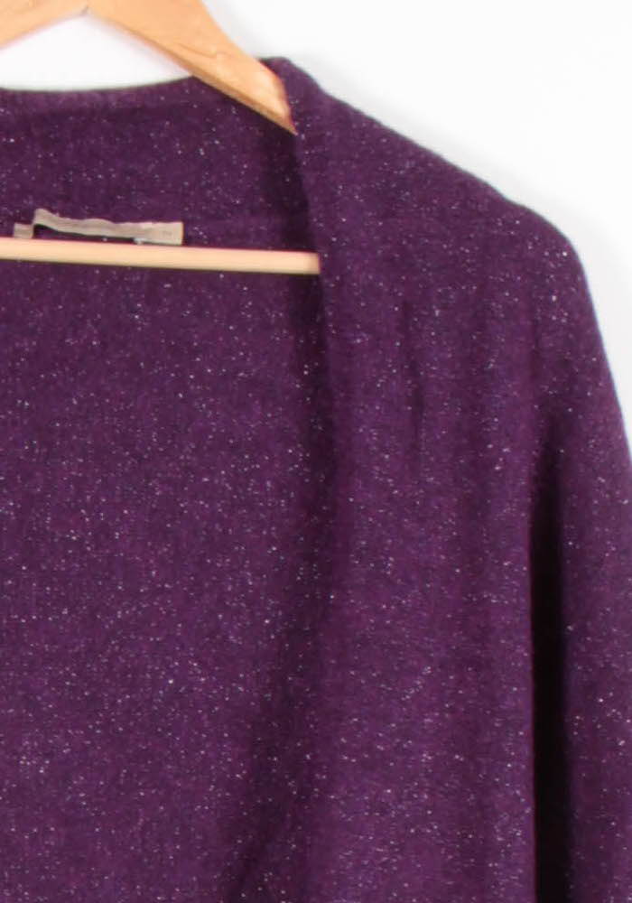 Cardigan Violet - Taille M/38 de la marque La Fée Maraboutée | PARAD82663 - Vendu par Paradigme - Image 3