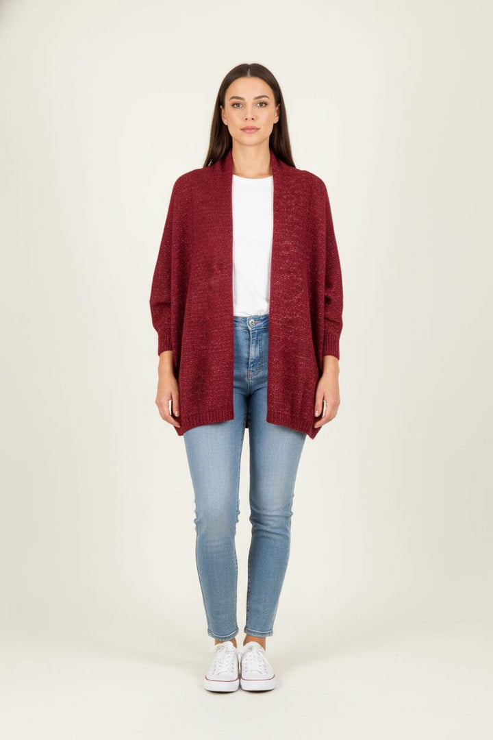 Cardigan Bordeaux - Taille M/38 de la marque La Fée Maraboutée | PARAD82668 - Vendu par Paradigme - Image 1