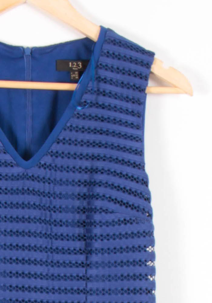 Robe Droite Bleue - Taille XS/34 de la marque Maison 123 | PARAD82674 - Vendu par Paradigme - Image 3