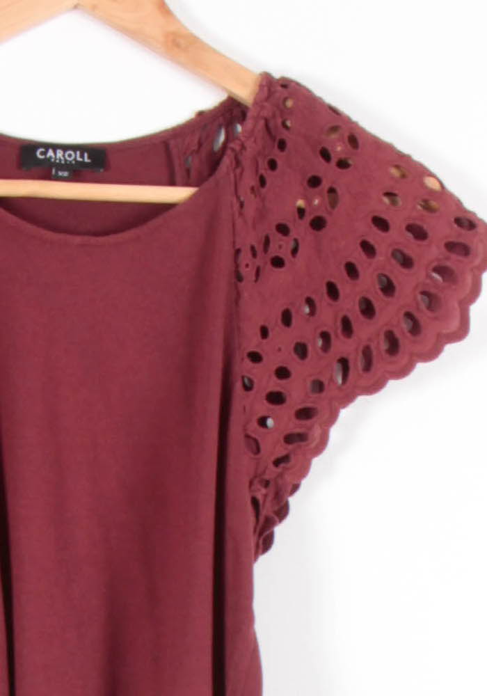 Tee-shirt Bordeaux - Taille XS/34 de la marque Caroll | PARAD82677 - Vendu par Paradigme - Image 3