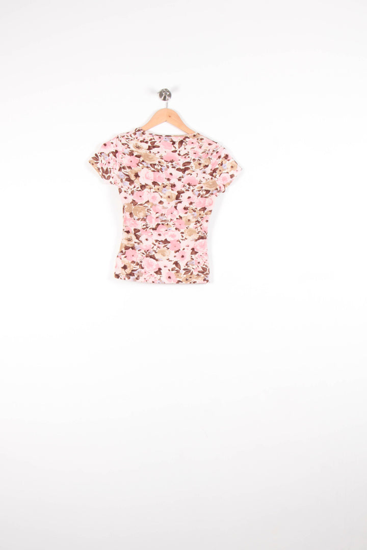 T-shirt Rose et Beige - Taille XS/34 de la marque Maison 123 | PARAD82678 - Vendu par Paradigme - Image 4
