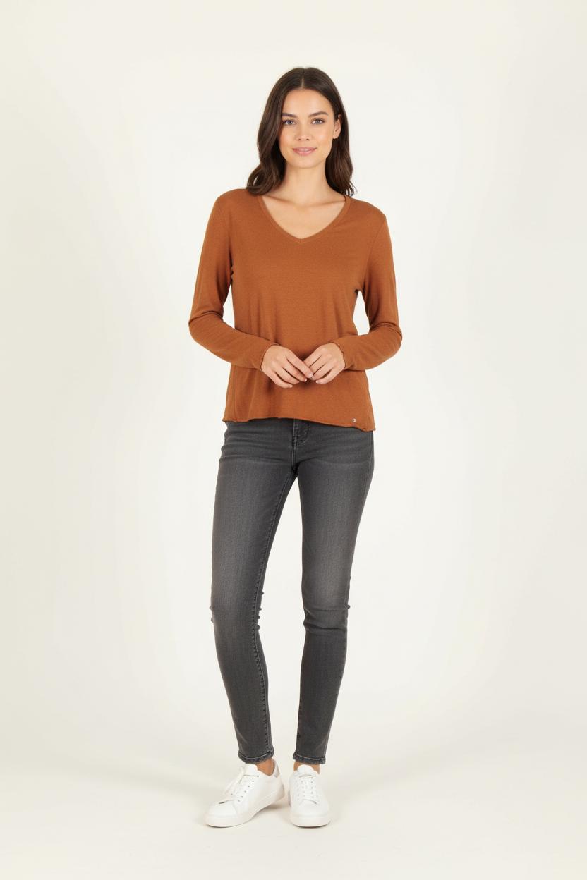 Tee-shirt Marron - Taille S/36 de la marque Des petits hauts | PARAD82683 - Vendu par Paradigme - Image 1