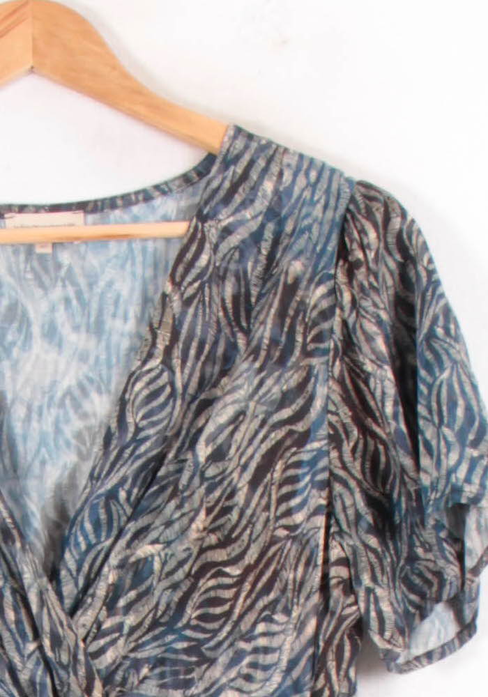 Robe Bleu et Beige - Taille L/40 de la marque La Fée Maraboutée | PARAD82686 - Vendu par Paradigme - Image 3