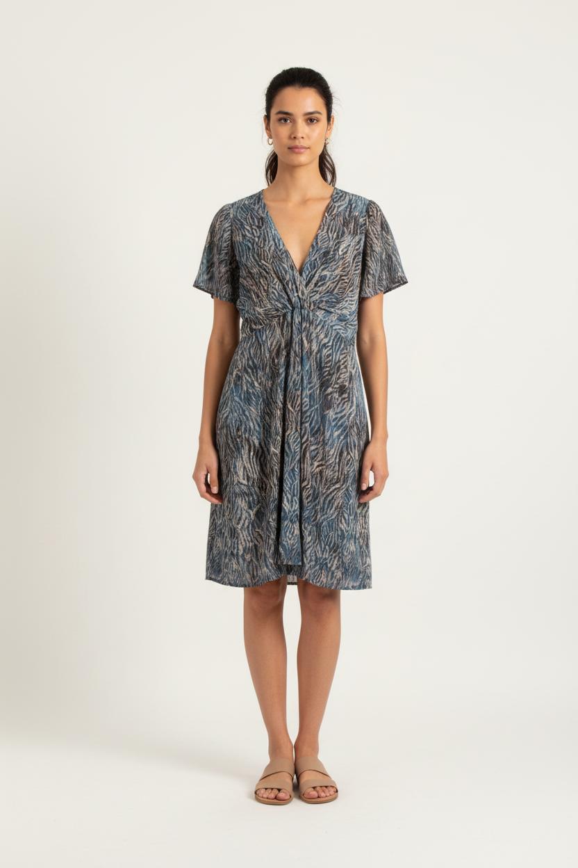 Robe Bleu et Beige - Taille L/40 de la marque La Fée Maraboutée | PARAD82686 - Vendu par Paradigme - Image 1