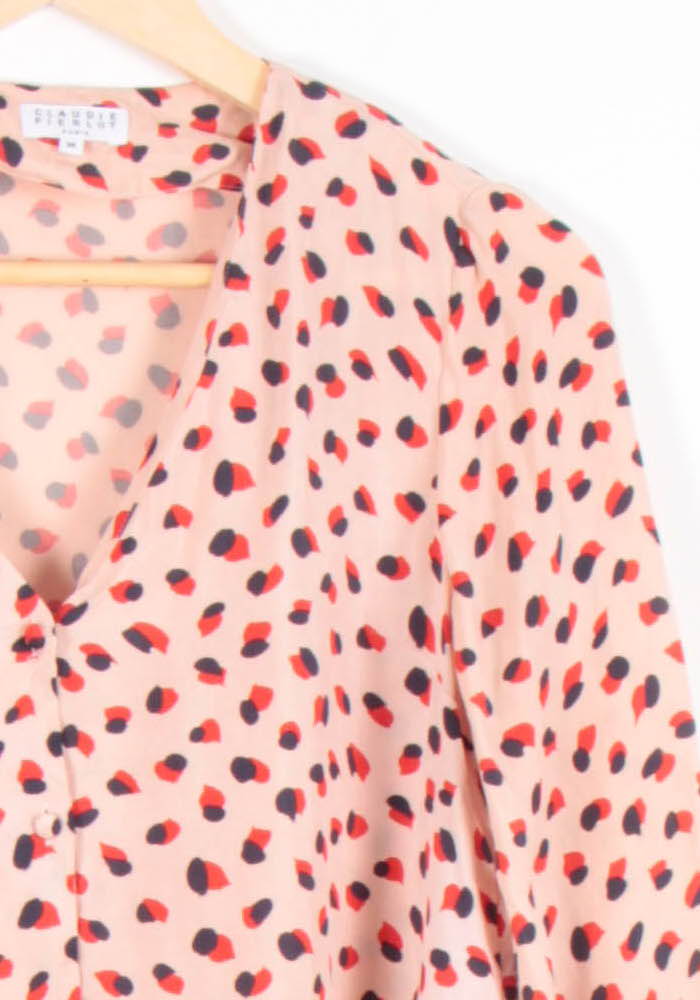Blouse Rose et Noire - Taille XS/34 de la marque Claudie Pierlot | PARAD82734 - Vendu par Paradigme - Image 3