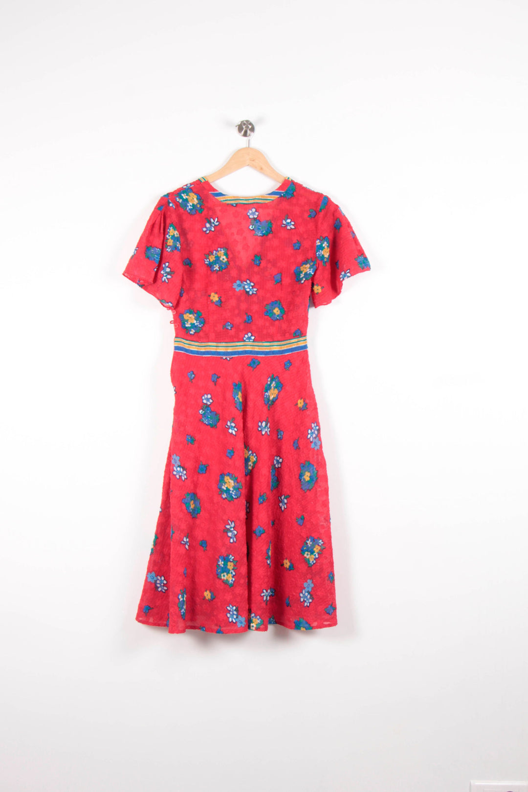 Robe Fleurie Rouge et Bleu - Taille XS/34 de la marque ba&sh | PARAD82769 - Vendu par Paradigme - Image 4