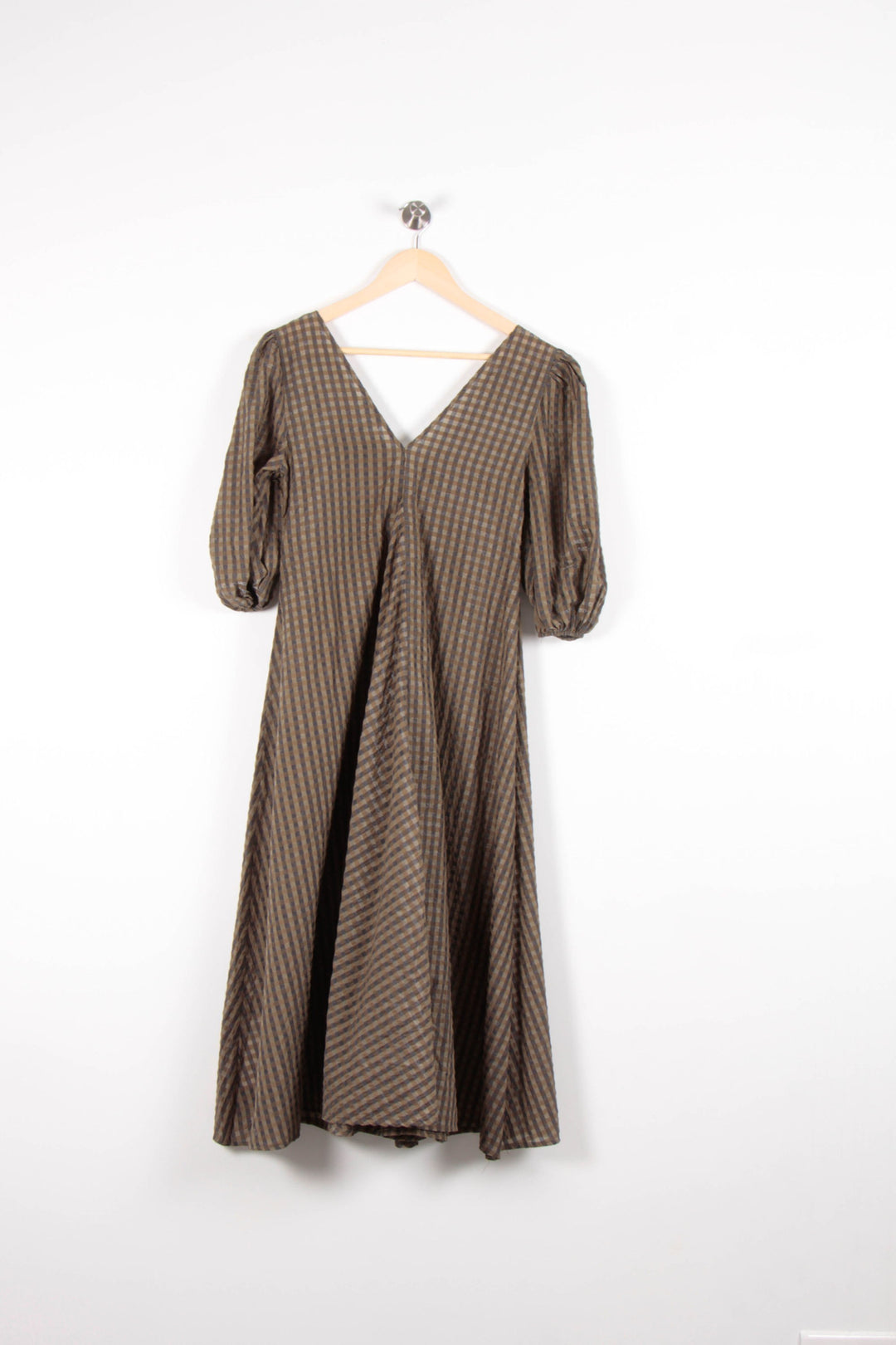 Robe Longue Verte et Marron - Taille XS/34 de la marque Ganni | PARAD82771 - Vendu par Paradigme - Image 4