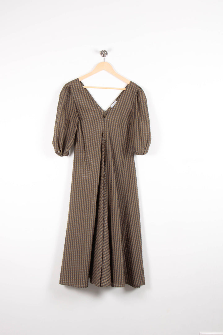 Robe Longue Verte et Marron - Taille XS/34 de la marque Ganni | PARAD82771 - Vendu par Paradigme - Image 2