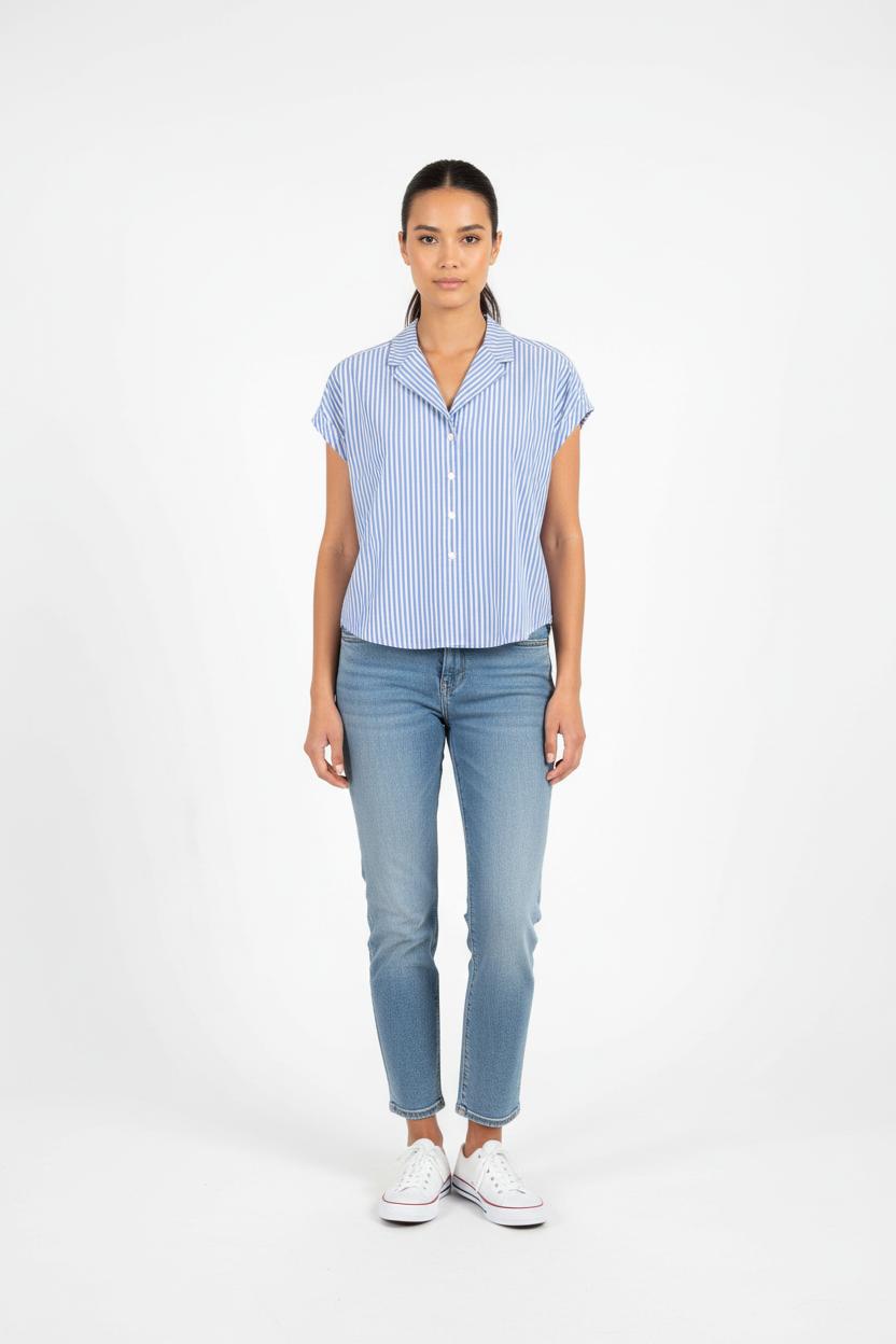 Chemisette Bleu et Blanc - Taille S/36 de la marque Bellerose | PARAD82777 - Vendu par Paradigme - Image 1