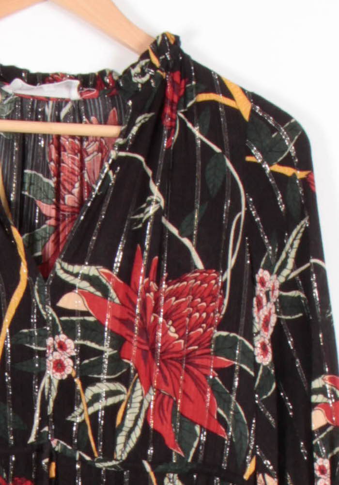 Robe Midi Noire et Rouge - Taille XS/34 de la marque ba&sh | PARAD82780 - Vendu par Paradigme - Image 3